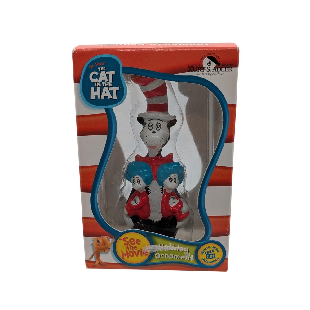 Kurt S. Adler Dr Seuss Cat In The Hat Thing 1 Thing 2 Christmas Ornament